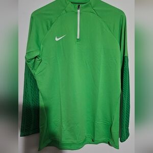 Nike Green Long Sleeve Half-Zip Training Top with White Swoosh
